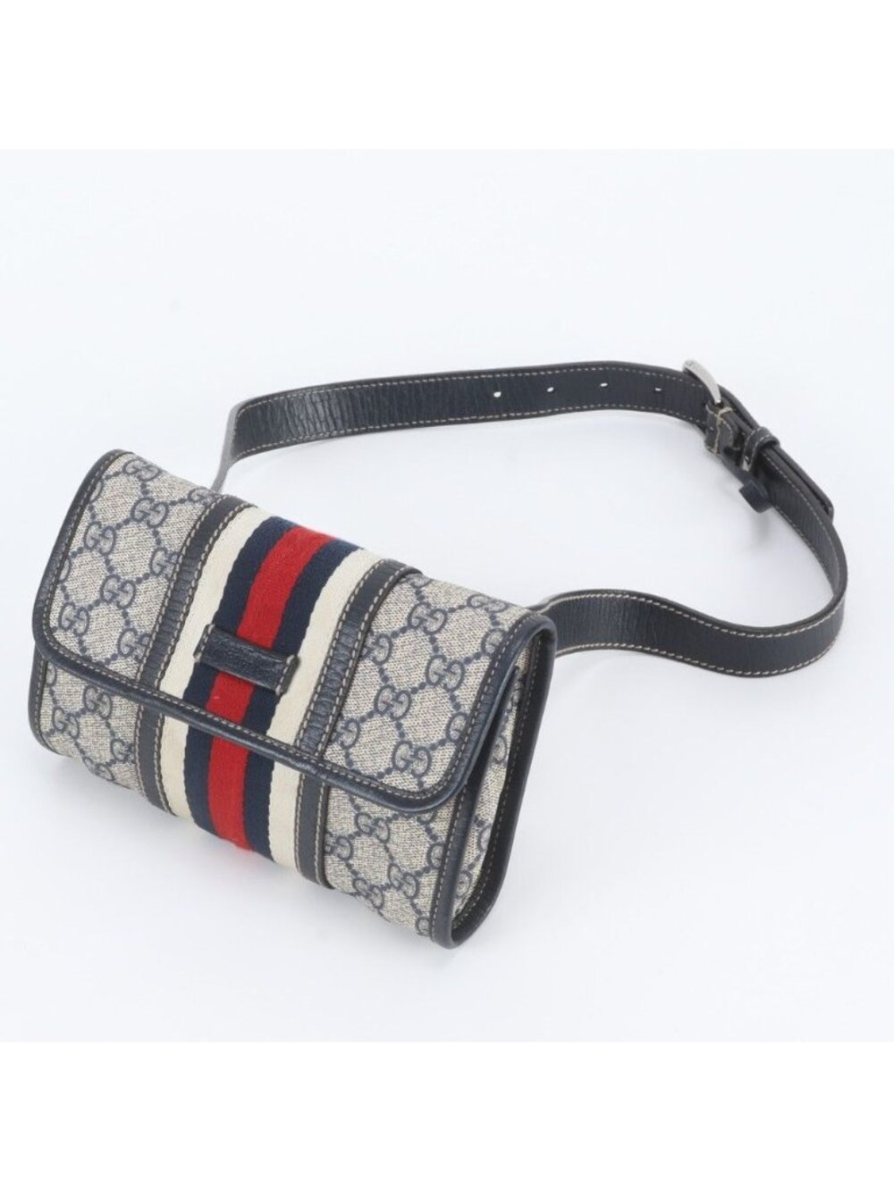 Gucci GG Supreme Sherry Line Leather 2-Way Belt Bag Crossbody Waist Pouch